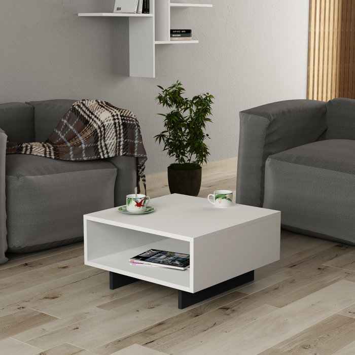 Hanah Home Hola Mesa de Centro Blanco y Antracita Hanah Home Hola Mesa de Centro Blanco y Antracita